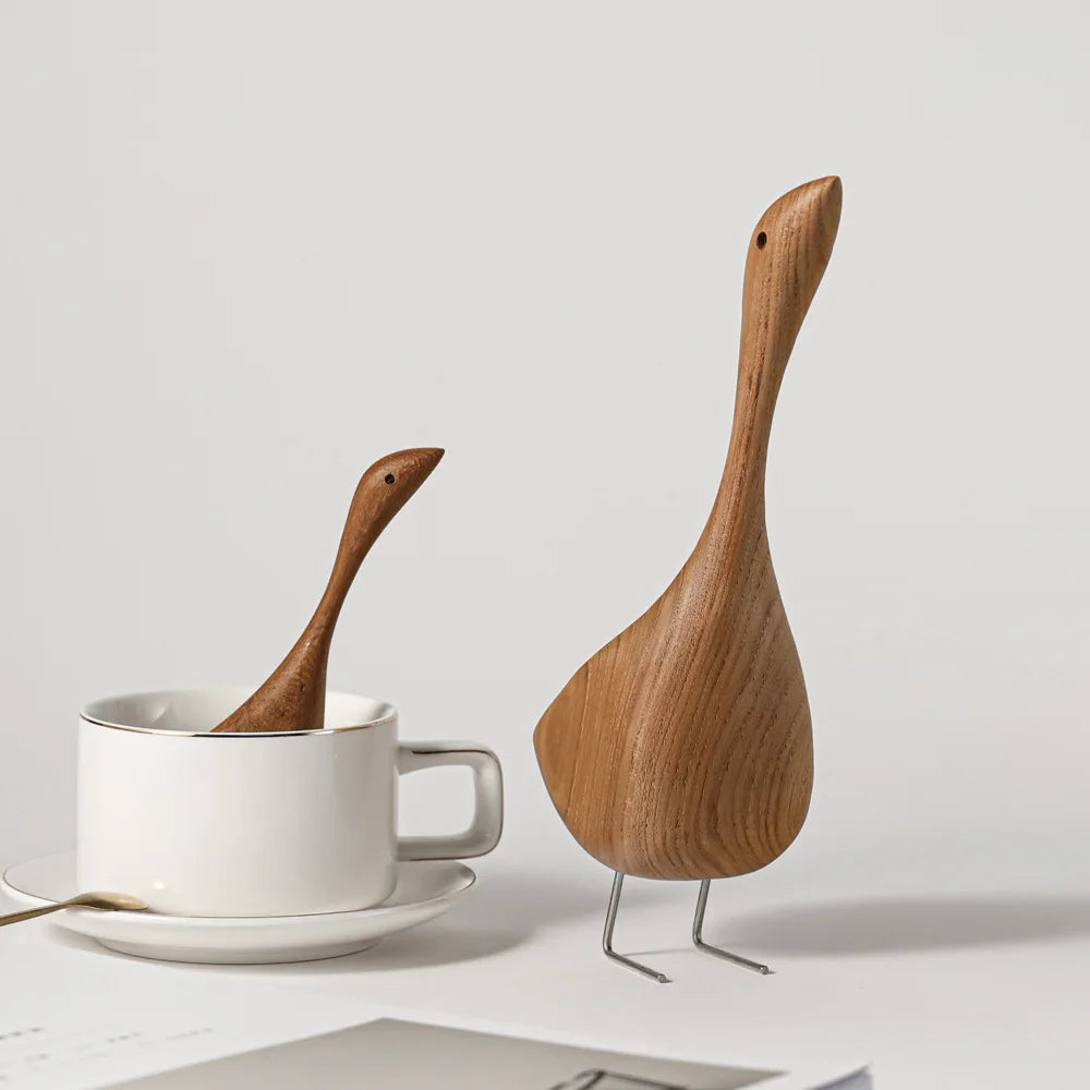 Nordic Wooden Goose Figurines