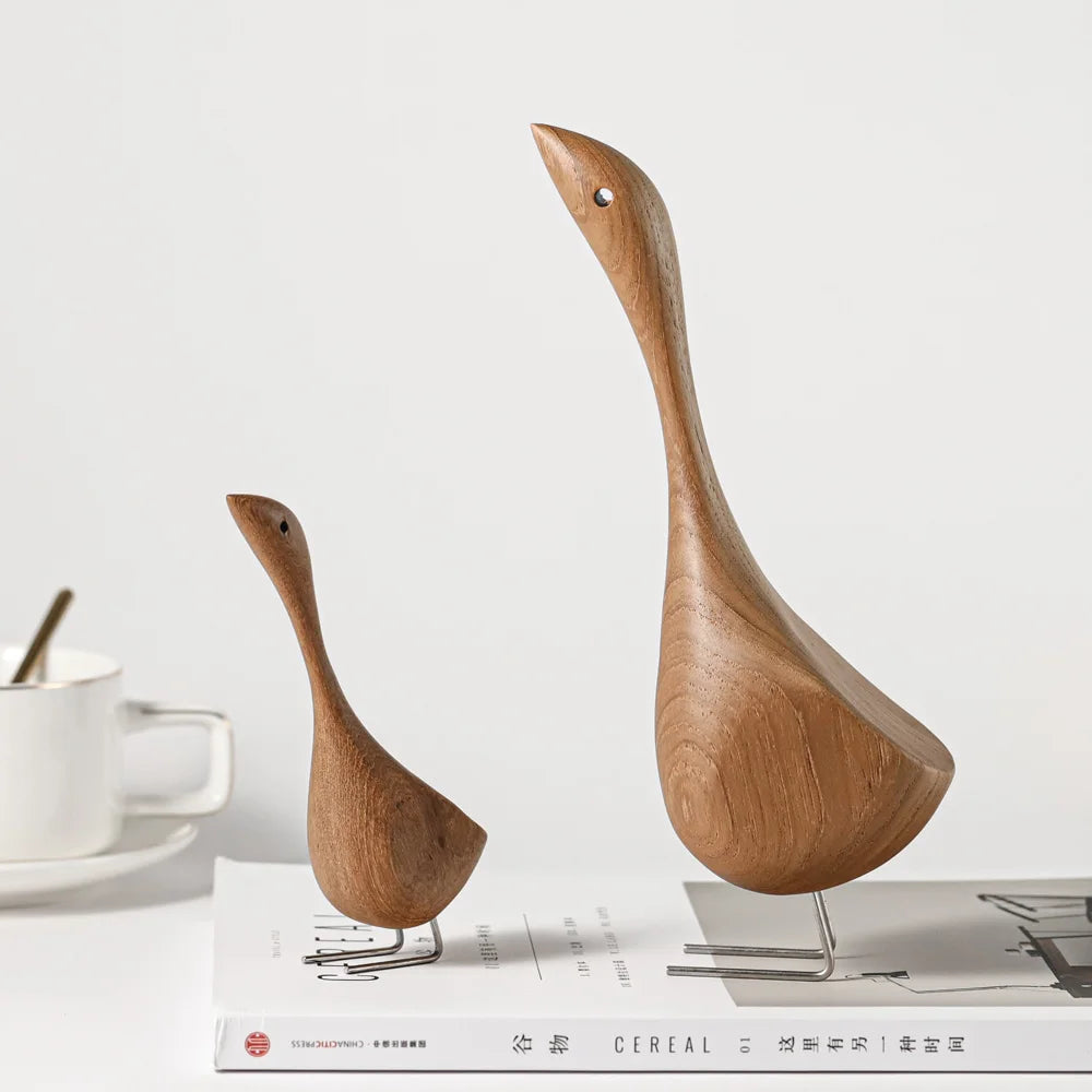 Nordic Wooden Goose Figurines