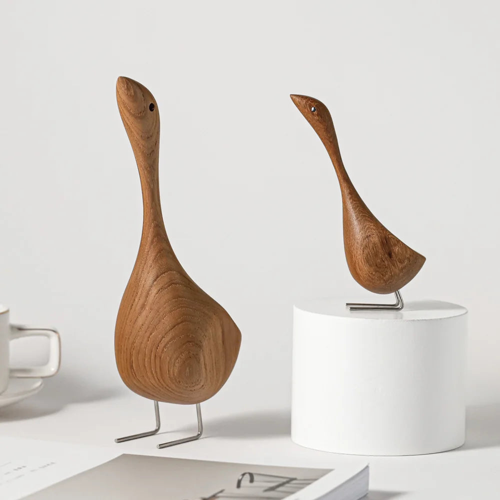 Nordic Wooden Goose Figurines