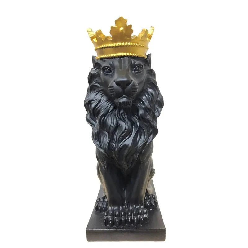Golden Crown Lion King Statue