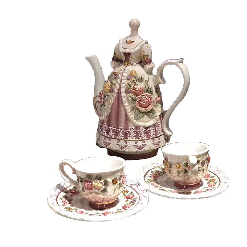 Vintage Princess Dress Ceramic Tea Set