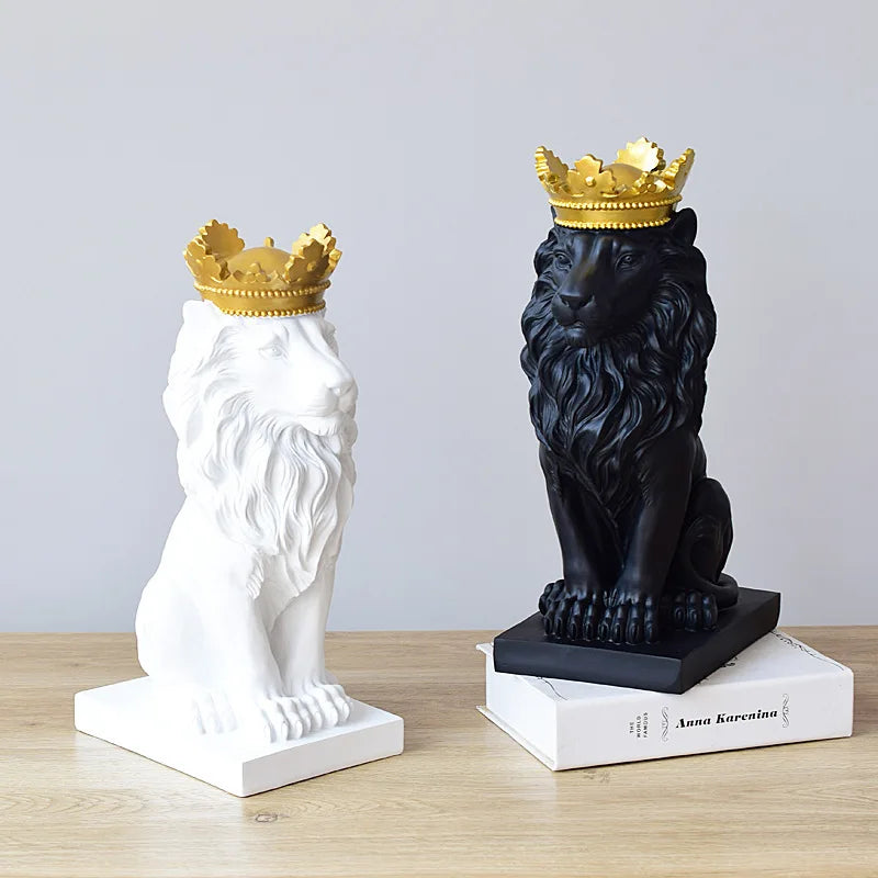 Golden Crown Lion King Statue