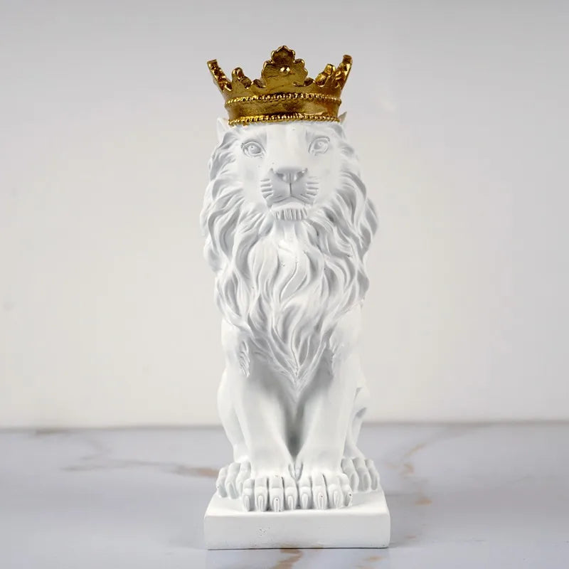 Golden Crown Lion King Statue