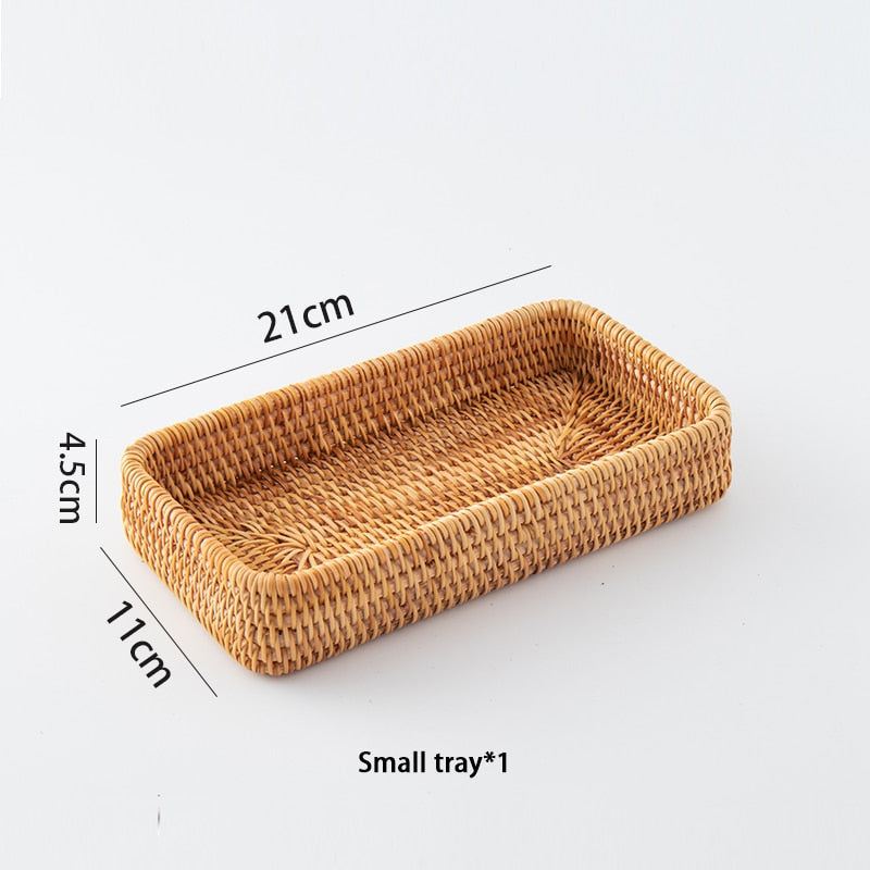 Handwoven Rattan Serving Tray - Ikorii