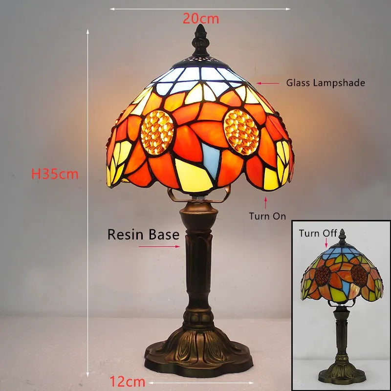 Vintage Stained Glass Desk Lamp