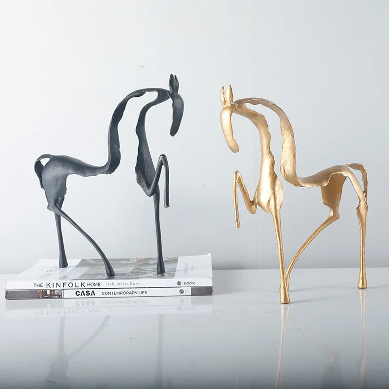 Abstract Metal Horse Sculpture