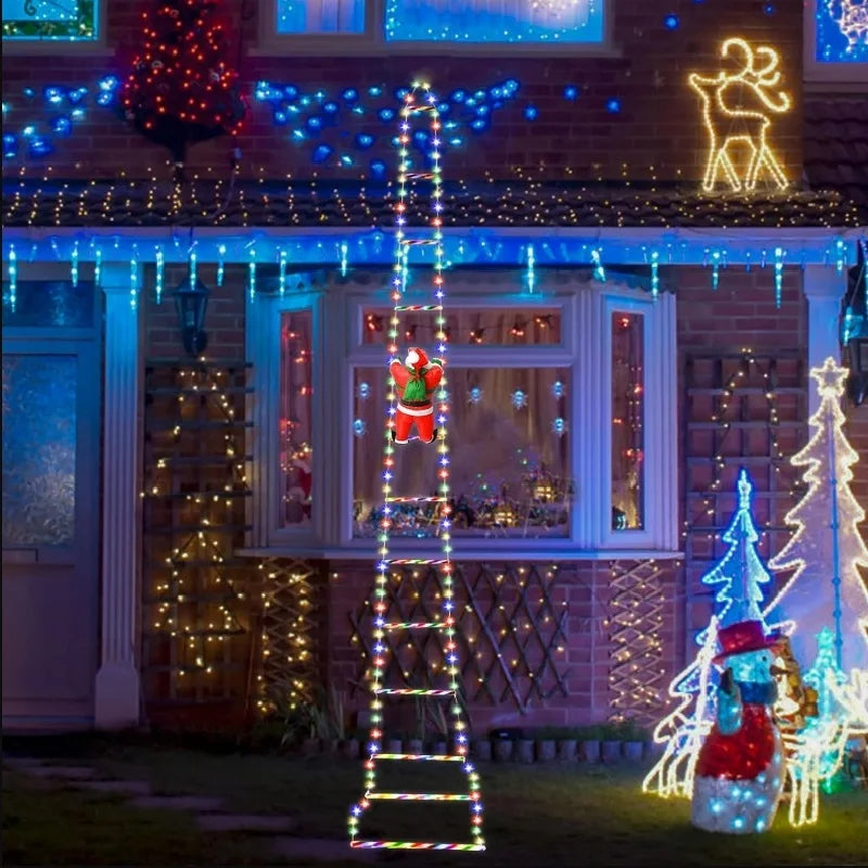 LED Christmas Ladder Lights with Santa Claus