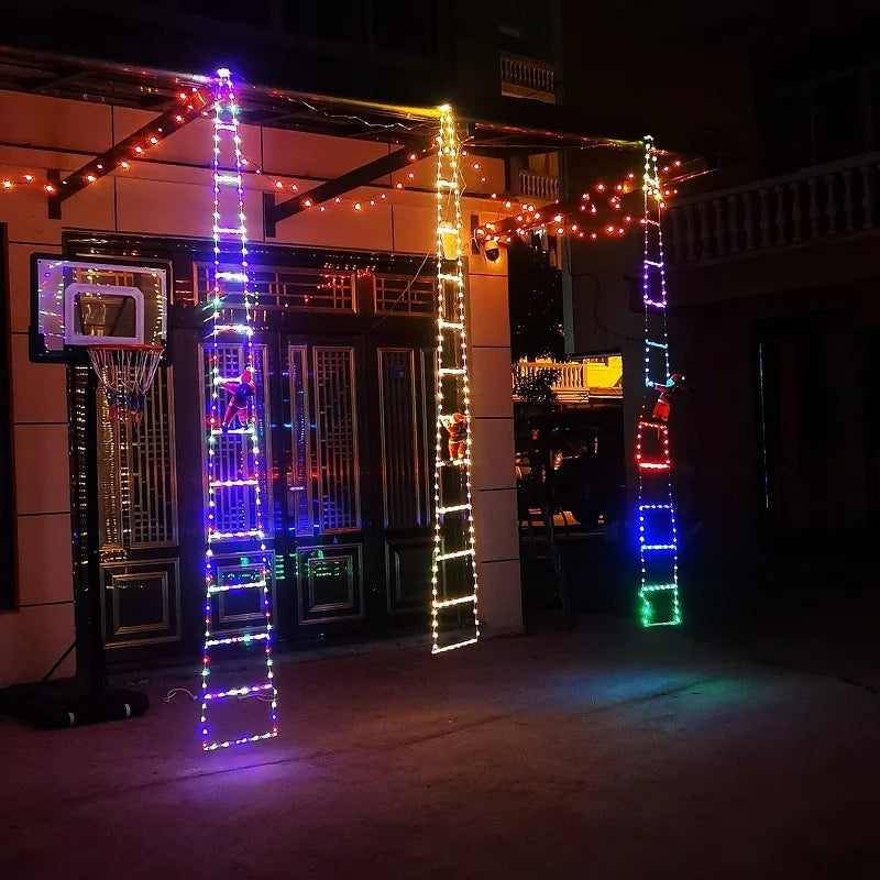 LED Christmas Ladder Lights with Santa Claus