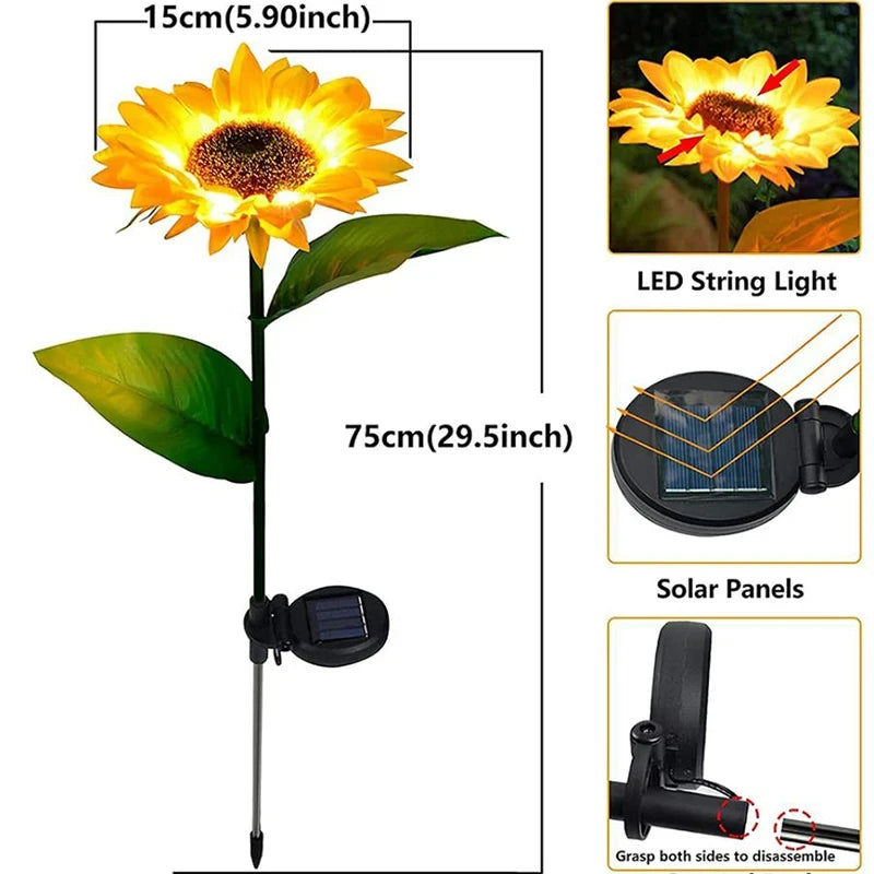 LED Solar Sunflower Lights