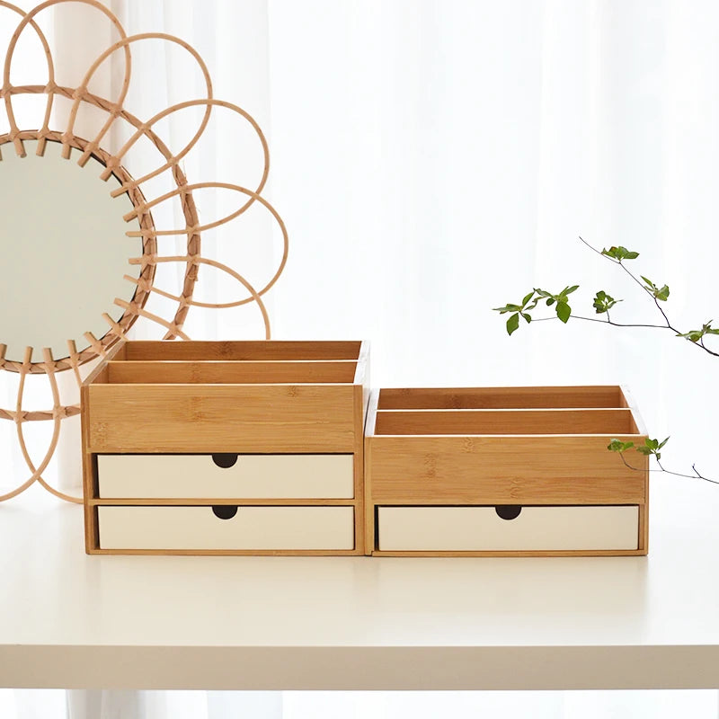 Bamboo Cosmetic and Jewelry Organizer