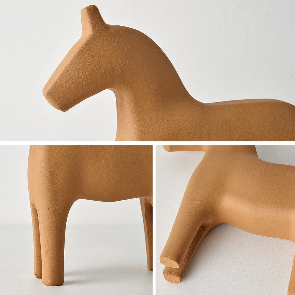 Colourful Wooden Horse Statue Home Decor