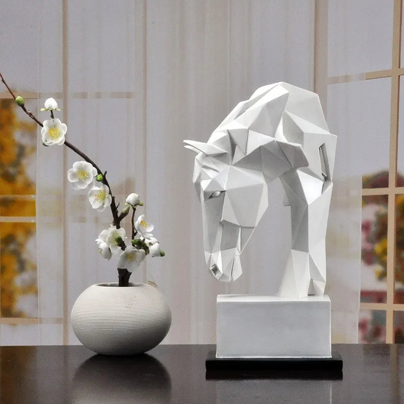 Geometric Horse Head Sculpture