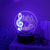 3D Musical Note Night Light