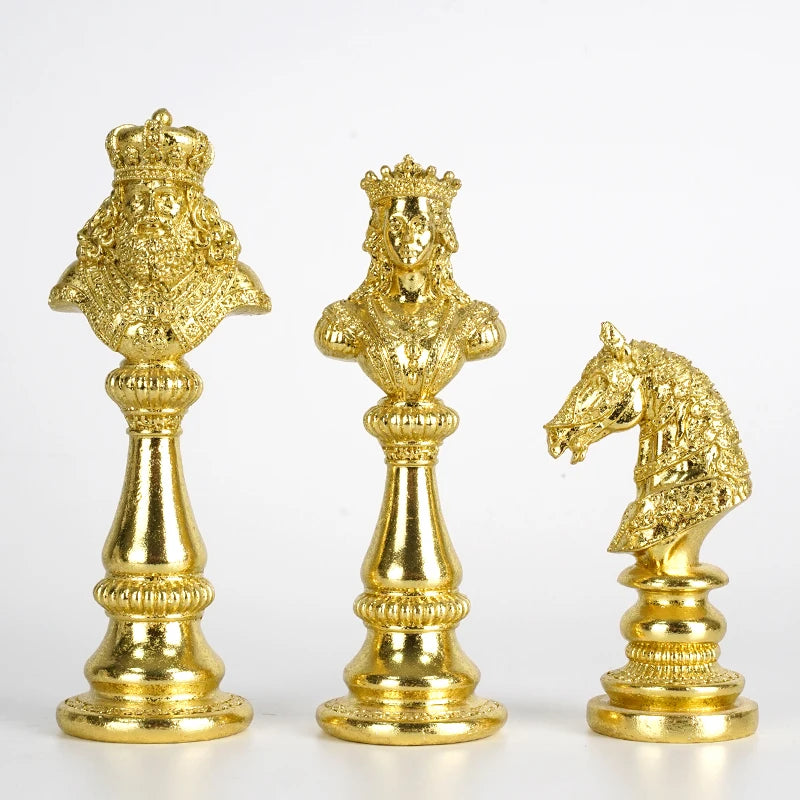 Elegant Resin Chess Piece Sculptures