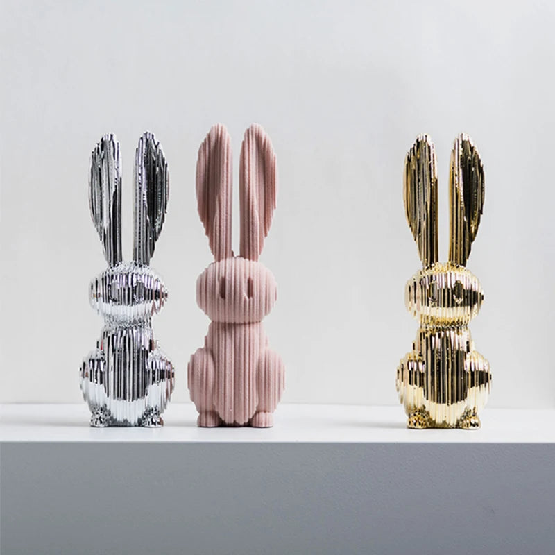 Elegant Resin Digital Rabbit Decoration