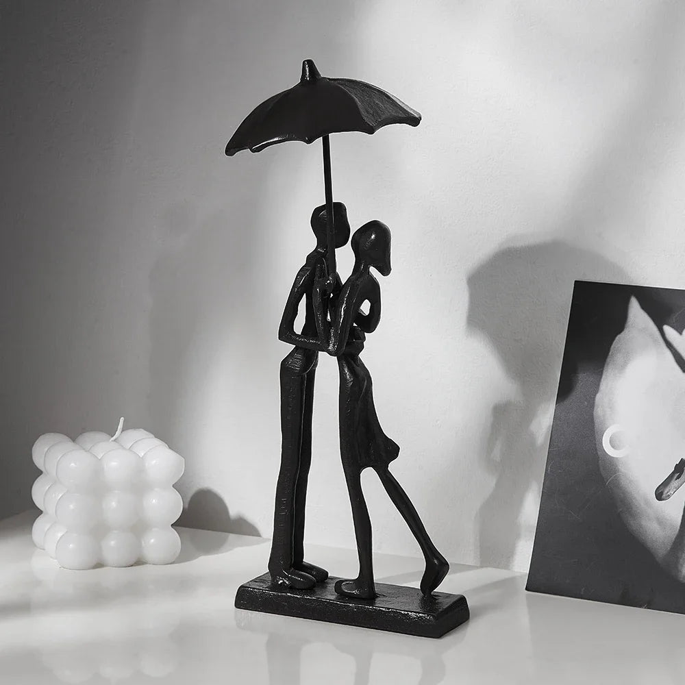 Modern Nordic Metal Couple Sculptures