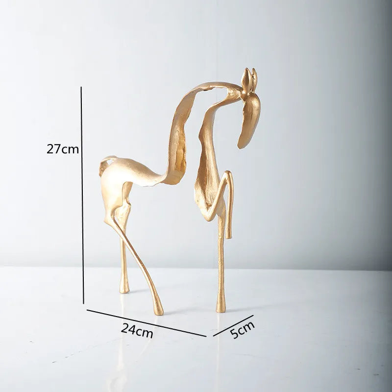 Abstract Metal Horse Sculpture