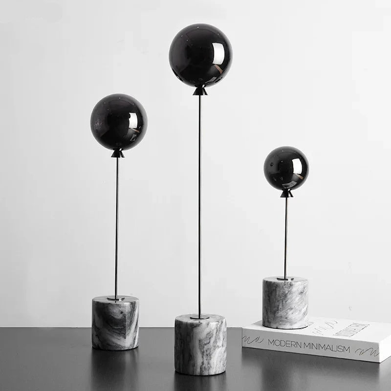 Balloon Marble Base Metal Ornaments