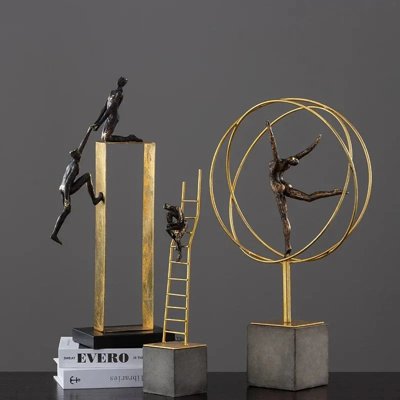 Modern Creative Resin Gymnast Sculpture