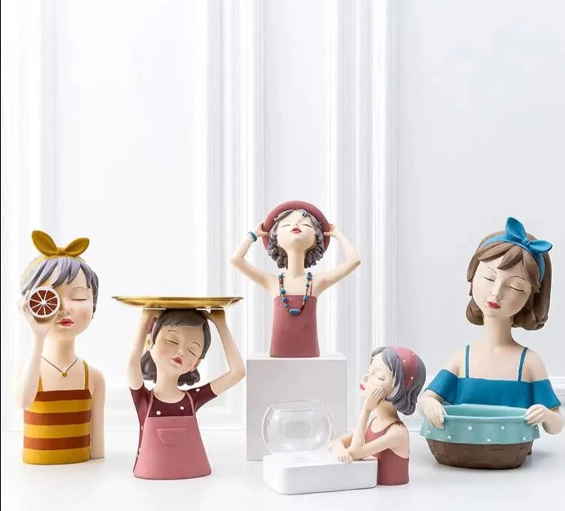 Cartoon Girls Character Sculpture