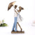 Abstract Metal Umbrella Couple Statue