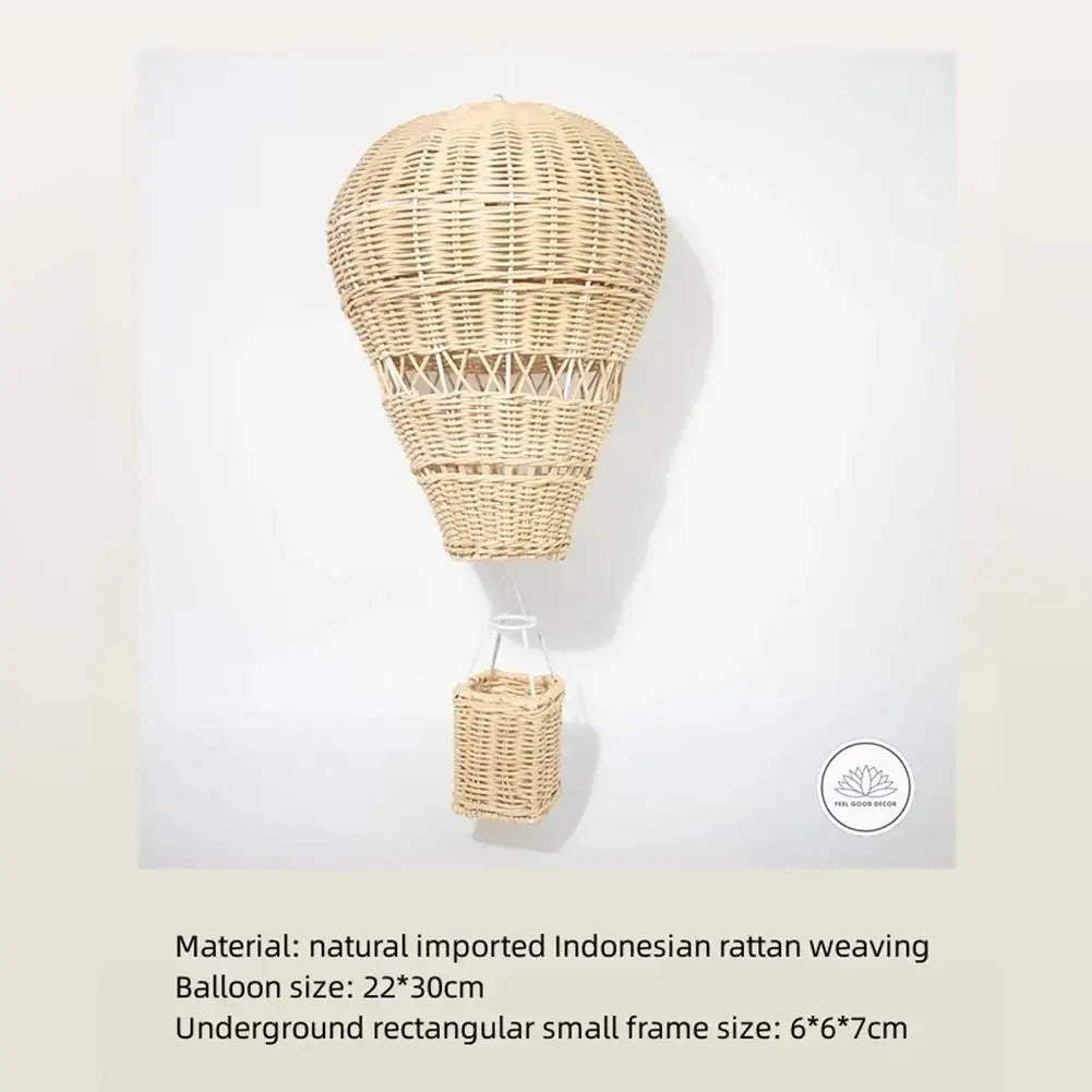 Rattan Hot Air Balloon Pendant Decor