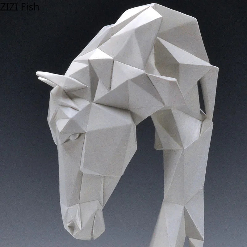 Geometric Horse Head Sculpture