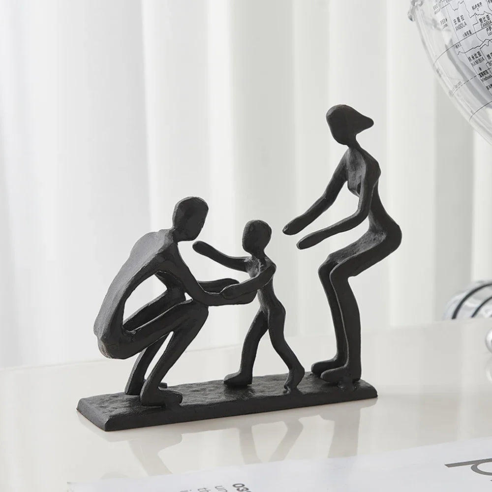 Modern Nordic Metal Couple Sculptures