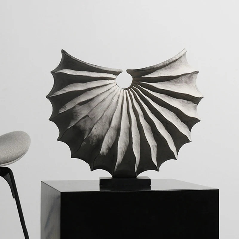 Abstract Fan Shaped Metal Sculpture