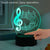 3D Musical Note Night Light