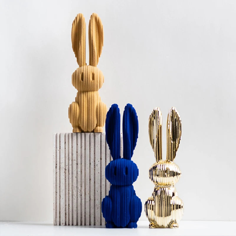 Elegant Resin Digital Rabbit Decoration