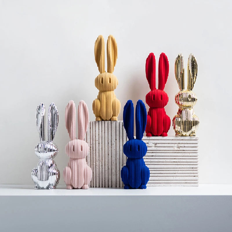 Elegant Resin Digital Rabbit Decoration