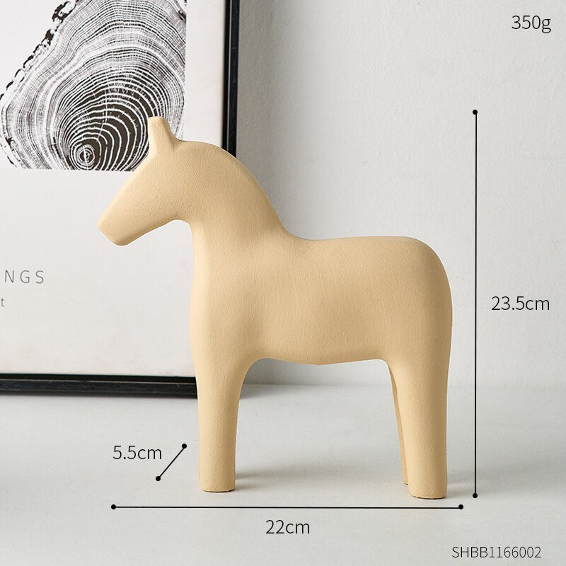 Colourful Wooden Horse Statue Home Decor