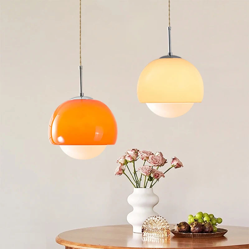 Orange glass pendant light sales