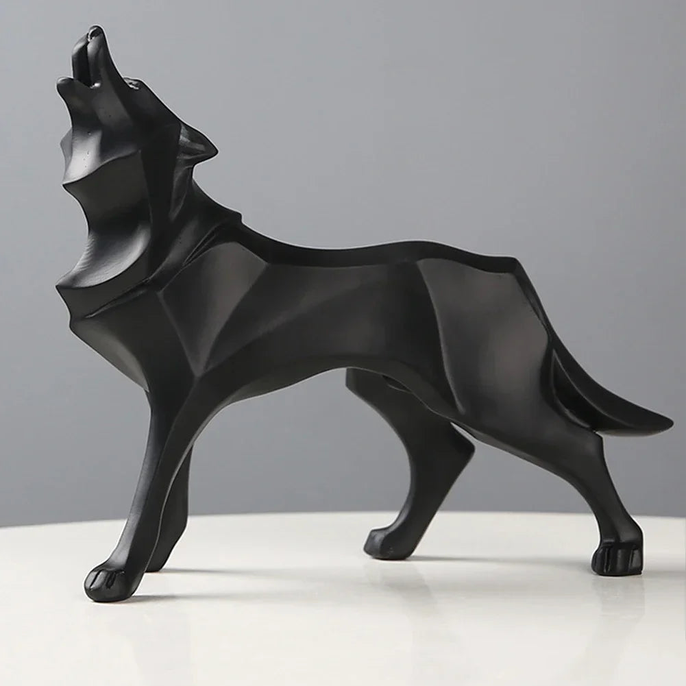 Geometric Art Wolf Statue