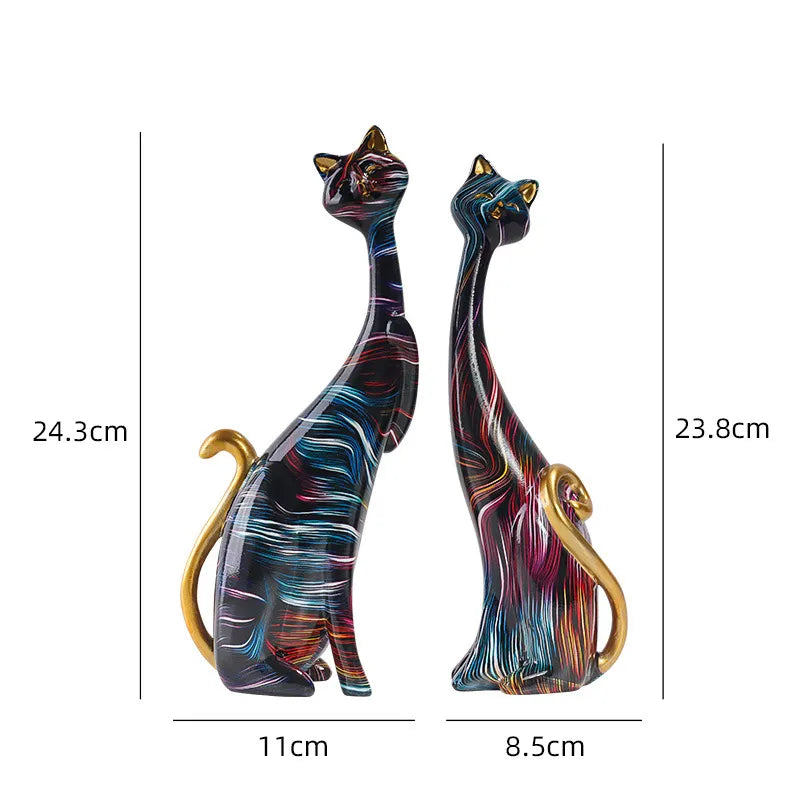 Cat Statue in Multicolored Resin, Height 11,4 Inches, for Collection or  Decoration -  Canada