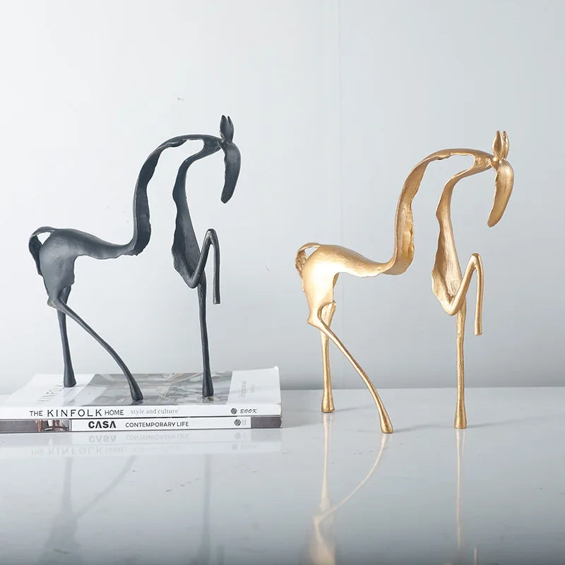 Abstract Metal Horse Sculpture