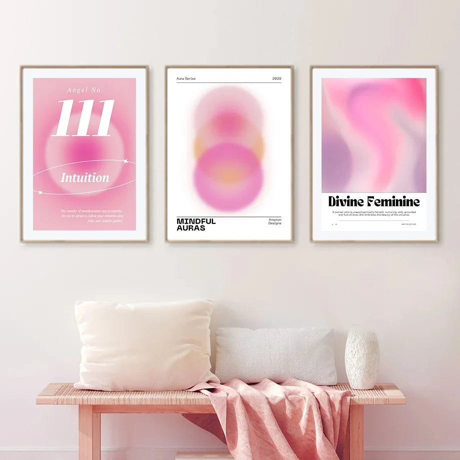 Pink Angel Number Wall Art