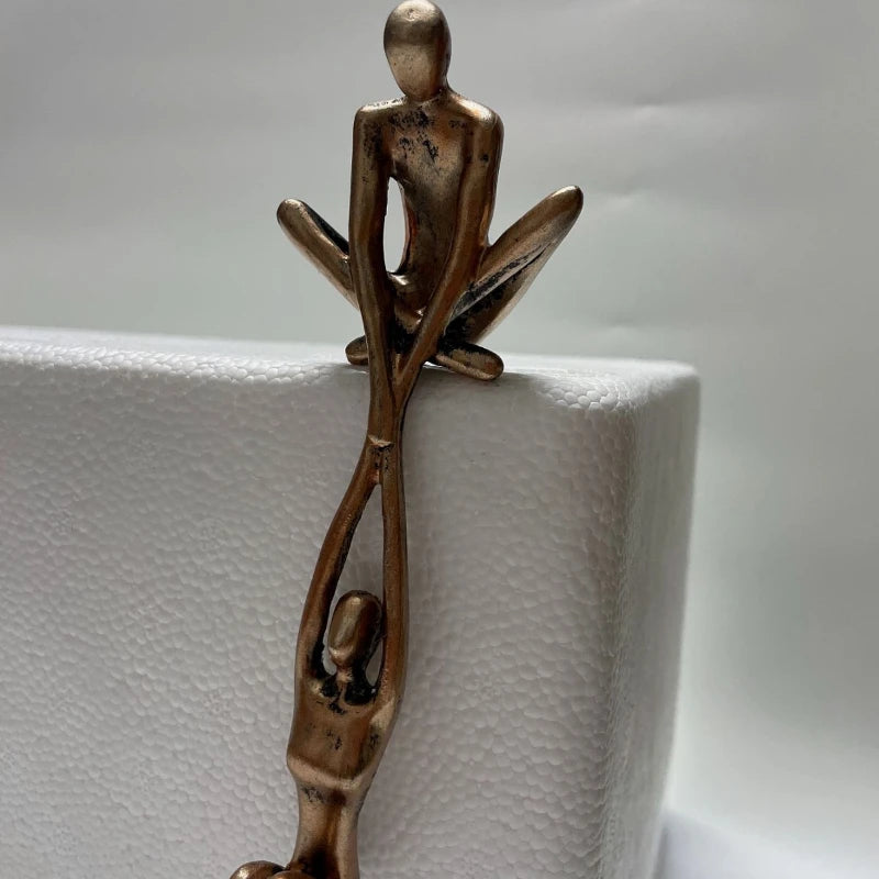 Abstract Bronze Couple Sculpture