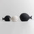 Black and White Ceramic Fish Sculpture Set