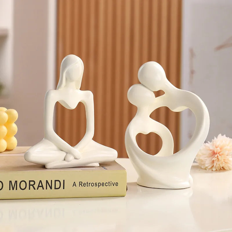 Abstract Couple Sculpture with Heart