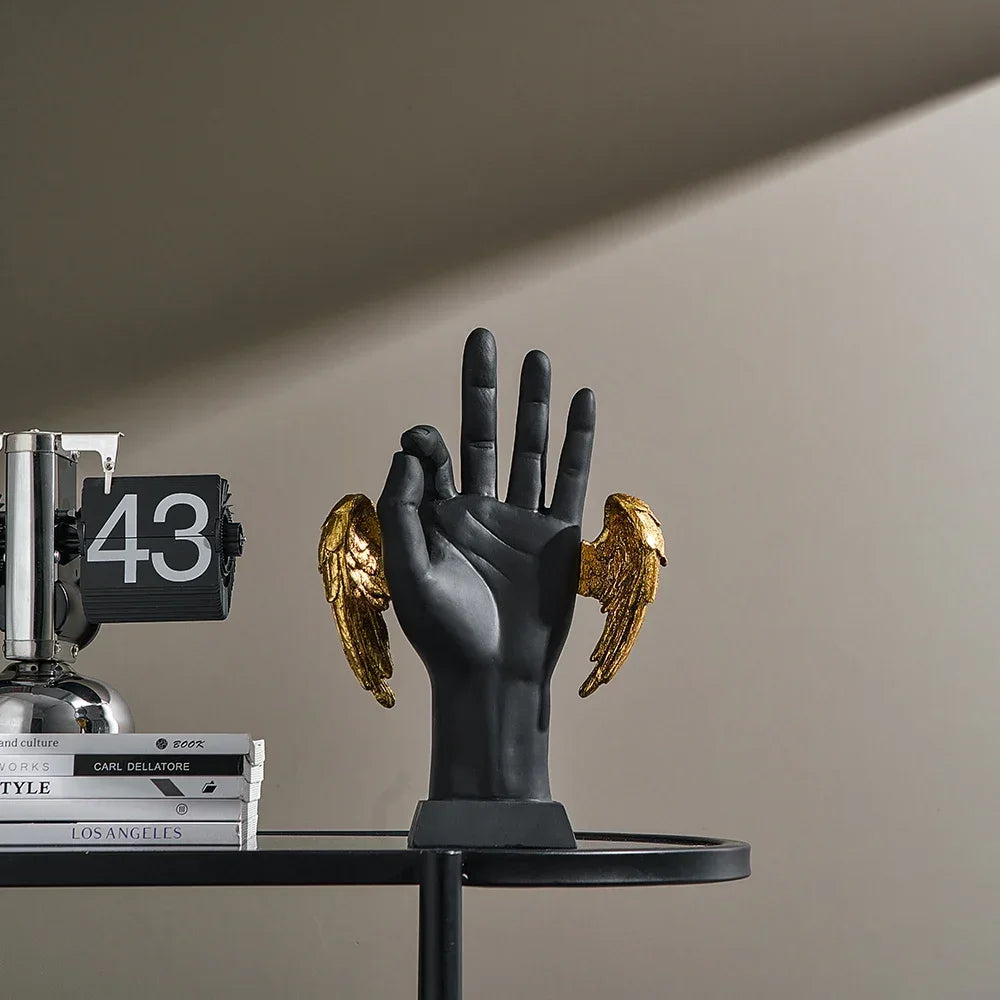 Modern Resin Hand Gesture Sculptures