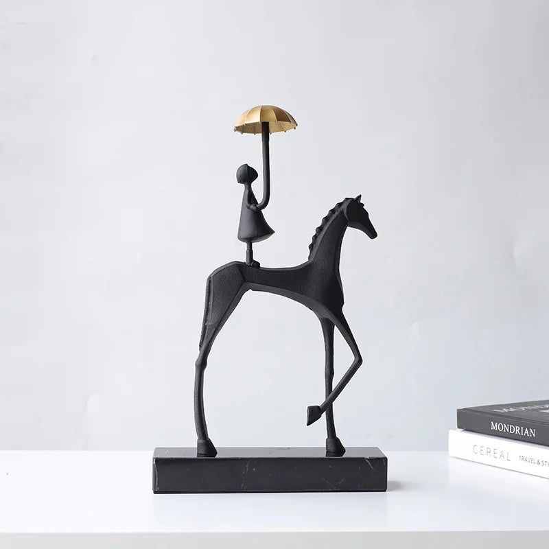 Abstract Modern Horse Rider Sculpture