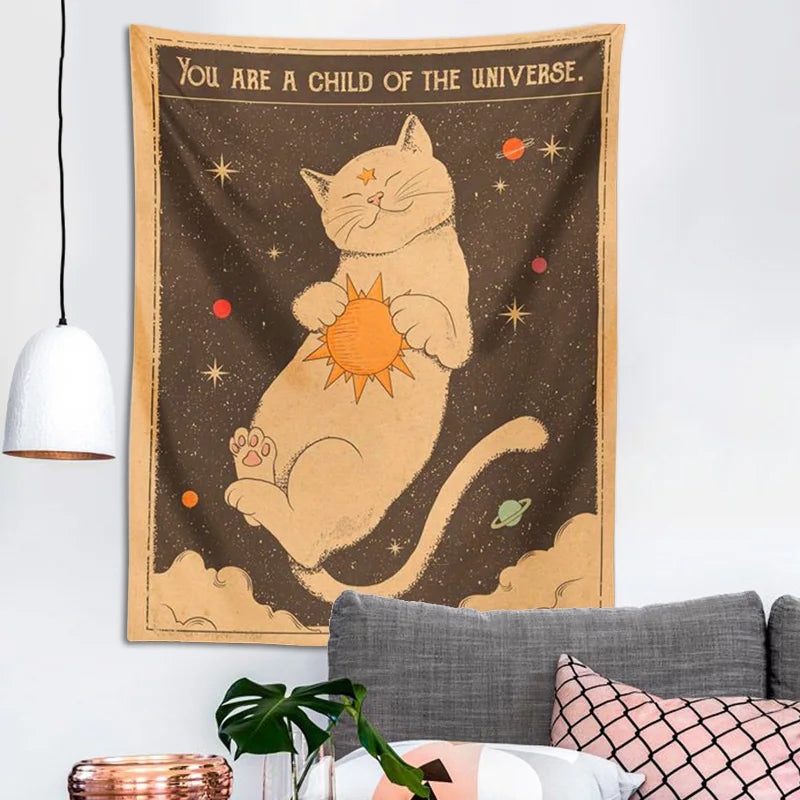 Cat Tapestry Wall Hanging