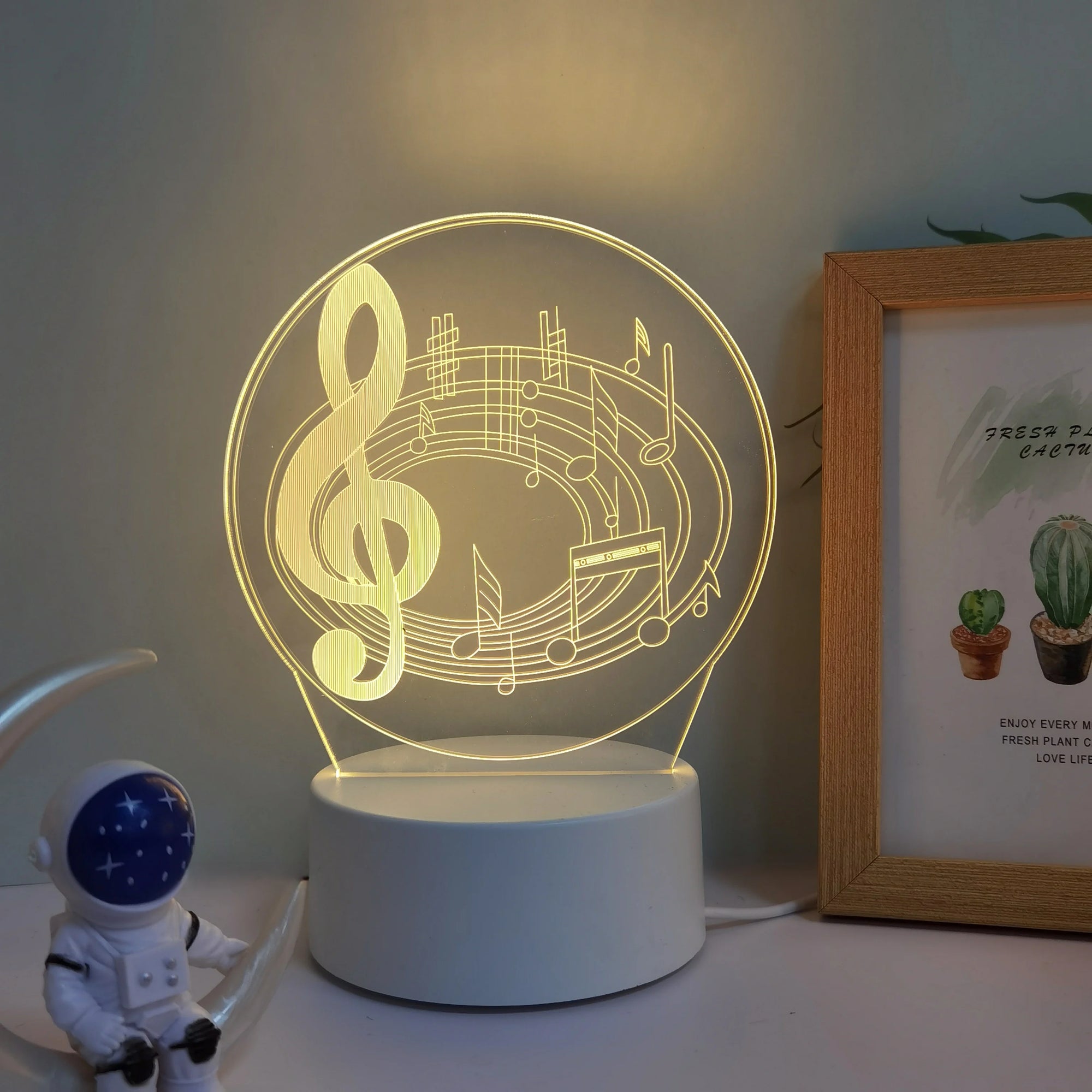 3D Musical Note Night Light