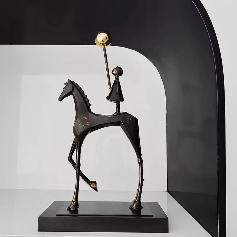 Abstract Modern Horse Rider Sculpture