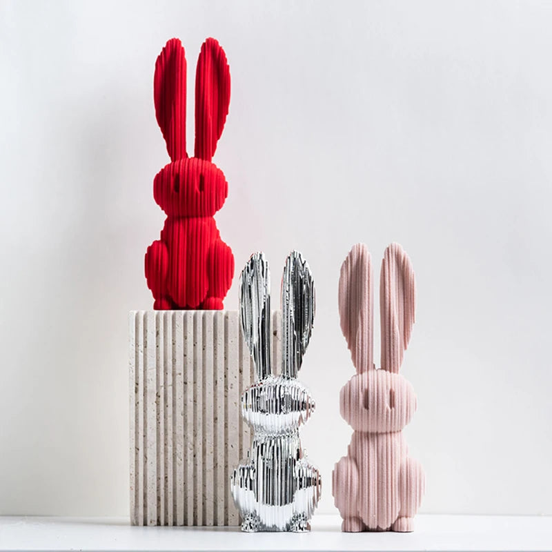 Elegant Resin Digital Rabbit Decoration