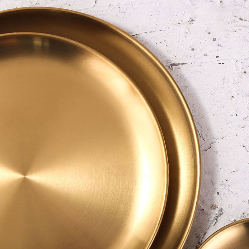 Golden Stainless Steel Storage Tray