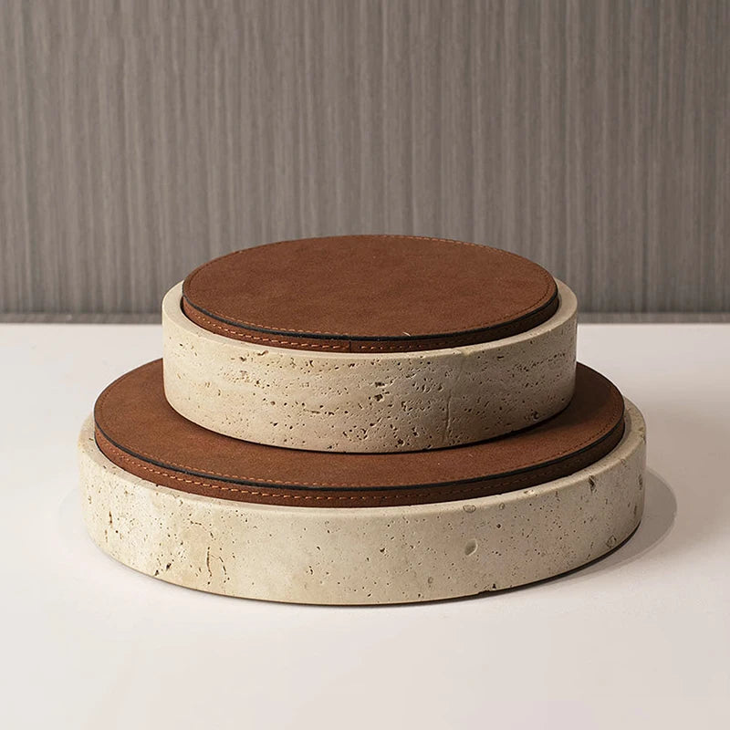 Luxury Travertine Jewelry Box with Lid