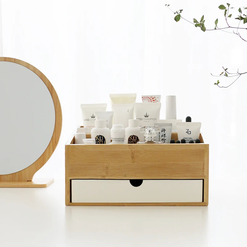 Bamboo Cosmetic and Jewelry Organizer